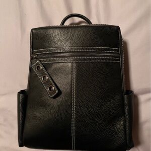 Black Faux Leather Backpack/Purse